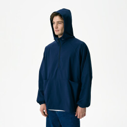 Portobello Верхняя одежда Ветровка (анорак) оверсайз унисекс Риссман (Rissman), темно-синяя, размер XL/XXL