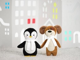 Разное Мягкая игрушка Beastie Toys, пингвиненок с белым шарфом