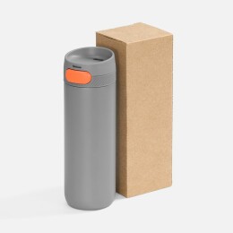 andor Термостакан X1 с цветной кнопкой, серый с оранжевым