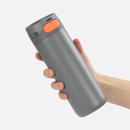 andor Термостакан X1 с цветной кнопкой, серый с оранжевым