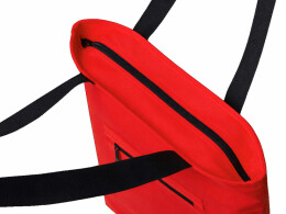 Разное Сумка на молнии Zipper Neo из хлопка 280 г c карманом на молнии спереди, красный