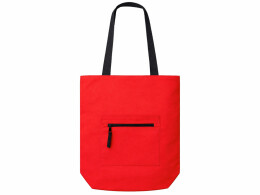 Разное Сумка на молнии Zipper Neo из хлопка 280 г c карманом на молнии спереди, красный