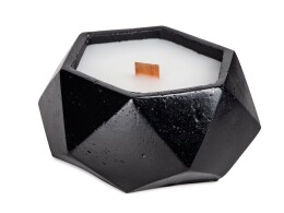 KIANA Свеча в декоративном стакане "Geometry", черный