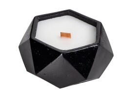 KIANA Свеча в декоративном стакане "Geometry", черный