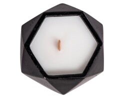 KIANA Свеча в декоративном стакане "Geometry", черный