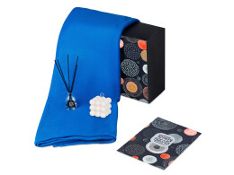 Разное Подарочный набор с пледом, свечой и диффузором, синий