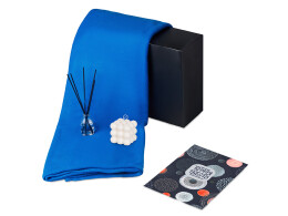 Разное Подарочный набор с пледом, свечой и диффузором, синий