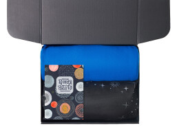 Разное Подарочный набор с пледом, свечой и диффузором, синий