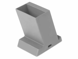 Evolt Беспроводная зарядка-подставка с подсветкой "Glow box", серый (Р)