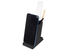 Evolt Беспроводная зарядка-подставка с подсветкой "Glow box", черный (Р)