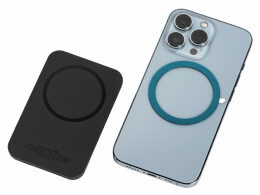 Qjet Магнитный беспроводной внешний аккумулятор "MagnetIQ", 5000 mah, 10 W, черный (Р)