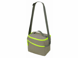 YoonY Изотермическая сумка-холодильник "Neo Classic" c контрастной молнией, серый/зеленое яблоко