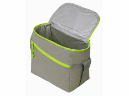 YoonY Изотермическая сумка-холодильник "Neo Classic" c контрастной молнией, серый/зеленое яблоко