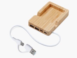 Разное USB хаб «Memo», 2*USB, 2*Type C, бамбук