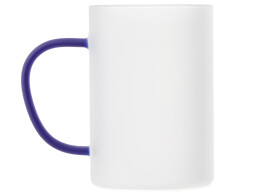 Разное Стеклянная матовая кружка "Акцент" с цветной ручкой для сублимации, синий