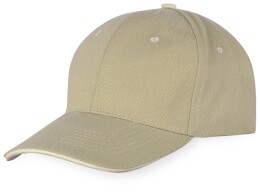 US Basic Бейсболка "New Castle F" 6-ти панельная, оливковый/натуральный