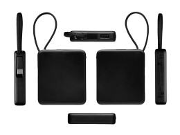 Evolt Внешний аккумулятор со встроенным кабелем USB-C «Дэнси», 5000 мАч, черный