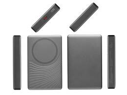 Qjet Магнитный беспроводной внешний аккумулятор, QC/PD «Сёрф», 10000 мАч, серый