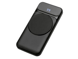 Evolt Магнитный беспроводной внешний аккумулятор со встроенными кабелями «Мэни»,быстаря зарядка, 10000 мАч, черный