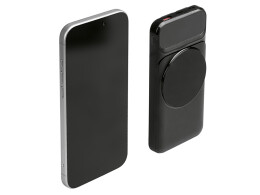 Evolt Магнитный беспроводной внешний аккумулятор со встроенными кабелями «Мэни»,быстаря зарядка, 10000 мАч, черный