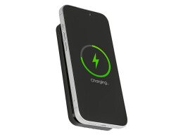 Evolt Магнитный беспроводной внешний аккумулятор со встроенными кабелями «Мэни»,быстаря зарядка, 10000 мАч, черный