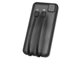 Evolt Внешний аккумулятор со встроенными кабелями «Фрэйм», 10000мач, черный