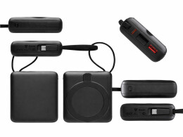 Evolt Магнитный беспроводной внешний аккумулятор c подсветкой лого «Энчант», 10000 мАч, черный