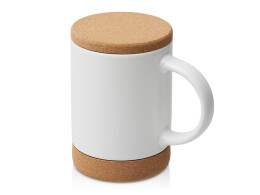 Разное Кружка 450 мл с пробковым дном с крышкой "Корк & Бон", белый