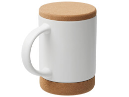 Разное Кружка 450 мл с пробковым дном с крышкой "Корк & Бон", белый