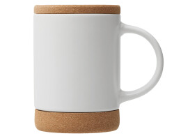 Разное Кружка 450 мл с пробковым дном с крышкой "Корк & Бон", белый