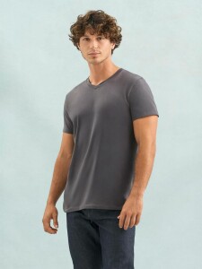 Sol's Футболка унисекс Regent с V-образным вырезом, темно-серая