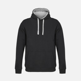 Sol's Худи унисекс Cameron, черное с серым меланжем