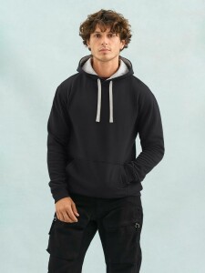 Sol's Худи унисекс Cameron, черное с серым меланжем