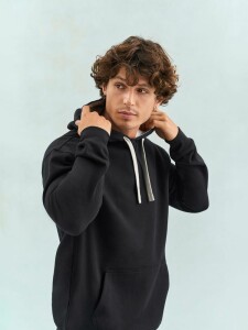 Sol's Худи унисекс Cameron, черное с серым меланжем