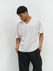 Sol's Футболка унисекс Nino с V-образным вырезом, белая