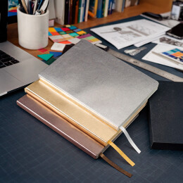 thINKme Бизнес-блокнот AURI, формат А5, бронзовый, блок в линейку