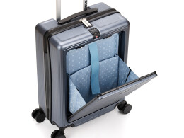 Torber Чемодан TORBER БАЙКАЛ, тёмно-серый металлик, поликарбонат, 37,5 x 20 х 54 см, 37 л