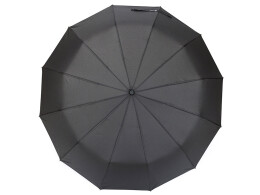 Torber Зонт складной мужской TORBER, автомат, 3 сложения, черный, каркас сталь/файбергласс, эпонж, пластиковая ручка, диаметр 103 см