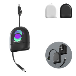 Разное Кабель Xoopar ICE-R с ретрактором 2 в 1, разъёмы USB-C и Lightning, 60 Вт