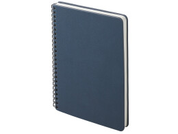 Lettertone Блокнот А5 "Dante" из искусственной кожи на спирали, темно-синий