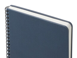 Lettertone Блокнот А5 "Dante" из искусственной кожи на спирали, темно-синий