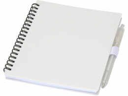 Разное Набор Niove из блокнота из переработанного пластика в мягкой обложке и шариковой ручки (синие чернила) - Белый