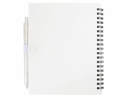 Разное Набор Niove из блокнота из переработанного пластика в мягкой обложке и шариковой ручки (синие чернила) - Белый