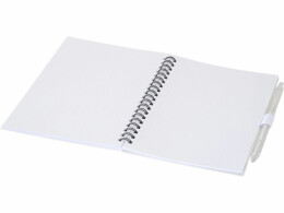 Разное Набор Niove из блокнота из переработанного пластика в мягкой обложке и шариковой ручки (синие чернила) - Белый