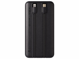 Evolt Внешний аккумулятор со встроенными кабелями «Фрэйм Квик», быстрая зарядка, 10000мач, черный