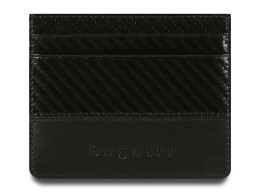 bugatti Портмоне для кредитных карт BUGATTI КОМЕТА | COMET, с защитой данных RFID, черное, натуральная воловья кожа, 10,2х0,2х8,2 см