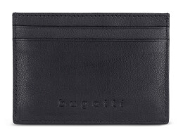 bugatti Портмоне для кредитных карт BUGATTI ЧЕРНАЯ МАГИЯ | BLACK MAGIC, с защитой данных RFID, черное, натуральная кожа козы, 10х0,5х7 см