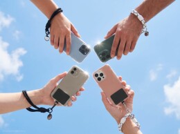 Разное Брелок-браслет с держателем для телефона Solmu, черный