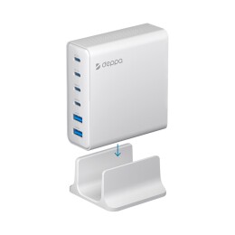 Deppa Зарядная станция 4xUSB Type-C, 2xUSB, PD, QC, 160Вт, белый, Deppa