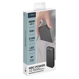 Deppa Внешний АКБ NRG Power V2 10000 мА-ч, 2A, 2xUSB, черный, Deppa